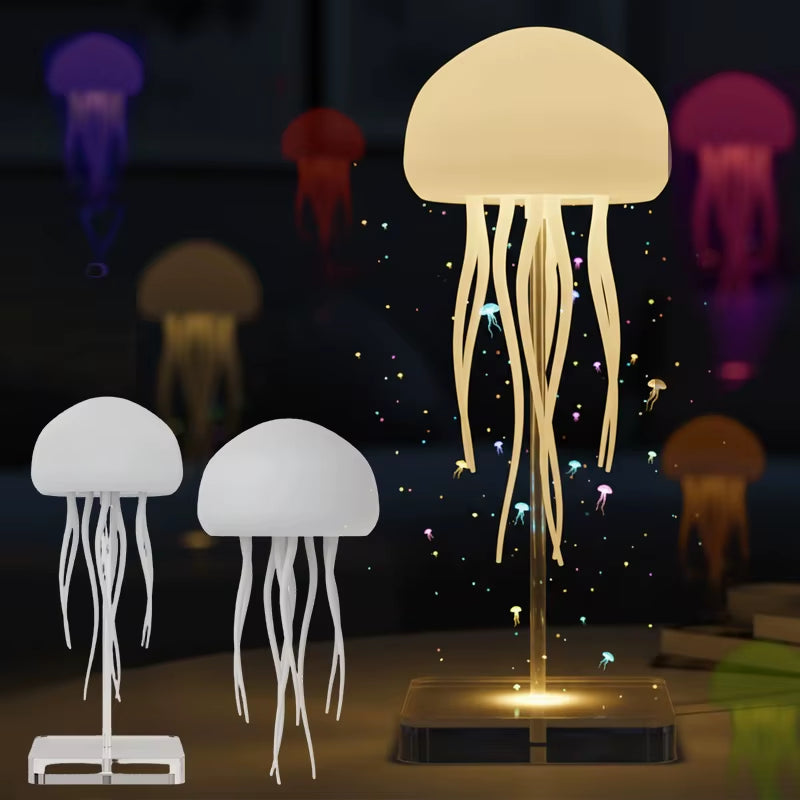 3D Movable Jellyfish Lamp USB Smart Voice Control Dimmable Color-Changing Creative Night Light Ocean Anime Light Sign Ornaments
